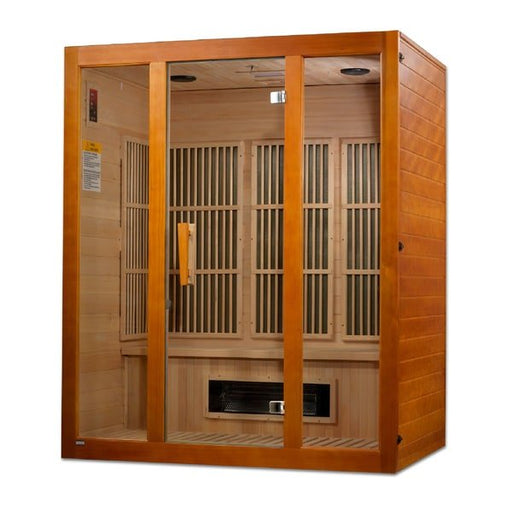 Golden Designs Maxxus "Alpine" Dual Tech 3 - Person Low EMF FAR Infrared Sauna with Canadian Hemlock - Sauna Heater Supply