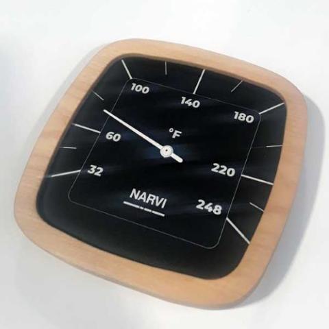 Narvi Black Fahrenheit, Thermometer - Sauna Heater Supply