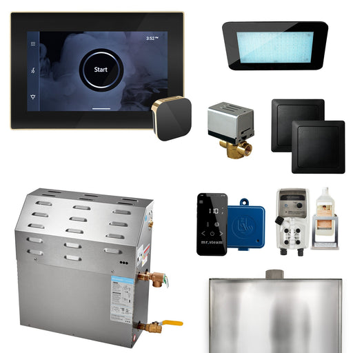 Super (XDream) 12000 - Watt Steam Generator with iSteamX Control and Aroma Glass Steamhead in Black - Sauna Heater Supply