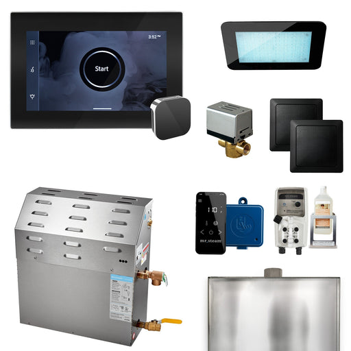 Super (XDream) 15000 - Watt Steam Generator with iSteamX Control and Aroma Glass Steamhead in Black - Sauna Heater Supply