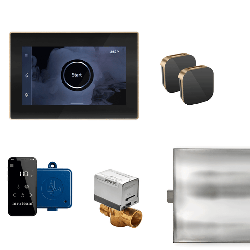 XButler Linear Steam Shower Control Package with iSteamX Control and Linear SteamHead in Black - Sauna Heater Supply