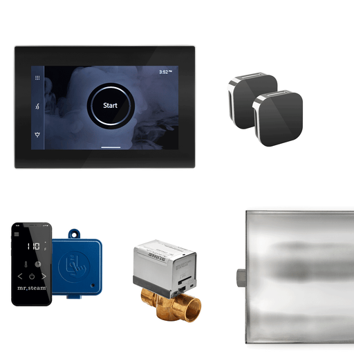 XButler Linear Steam Shower Control Package with iSteamX Control and Linear SteamHead in Black - Sauna Heater Supply