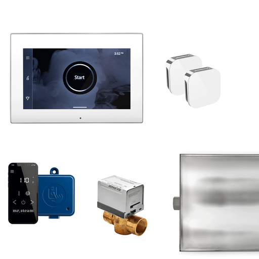 XButler Linear Steam Shower Control Package with iSteamX Control and Linear SteamHead in White - Sauna Heater Supply