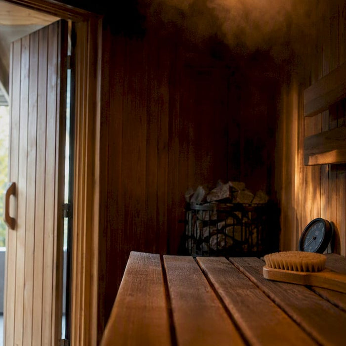 Sauna wood drying with heater on low heat