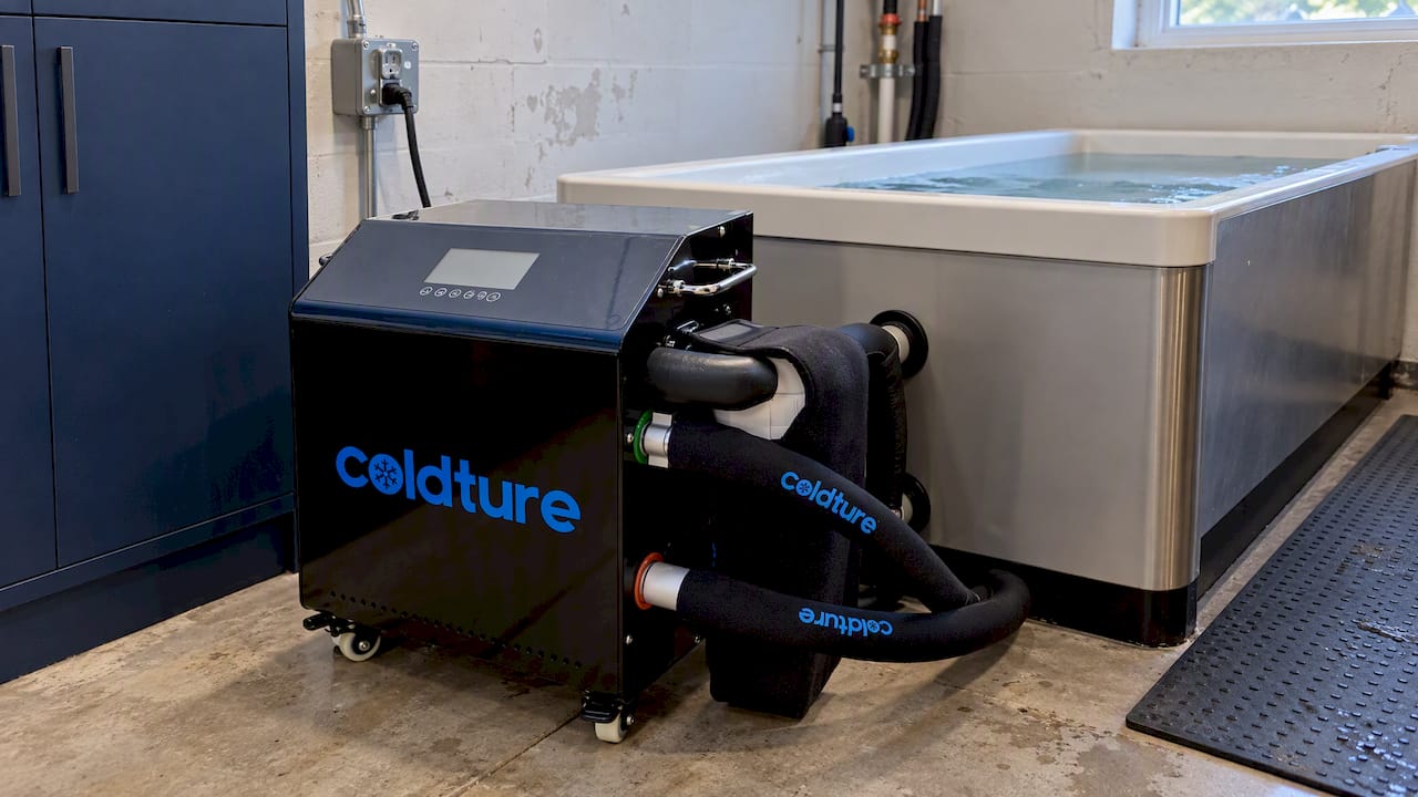 Coldture chiller beside commercial cold plunge