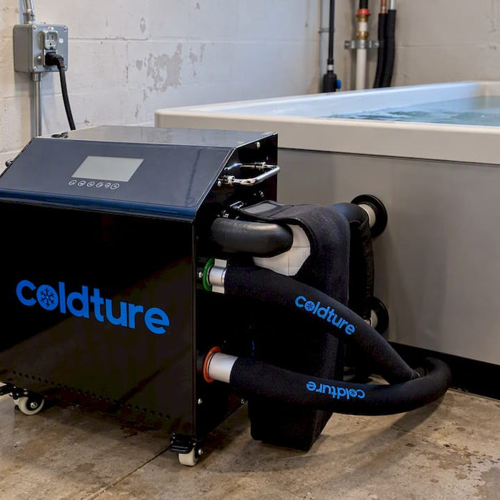 Coldture chiller beside commercial cold plunge