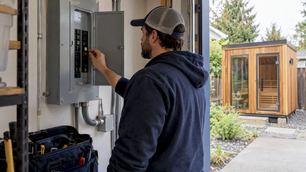 GFCI breaker serving a detached sauna circuit