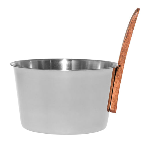 Rento Sauna Bucket, Steel, Straight Wooden Handle, 4L