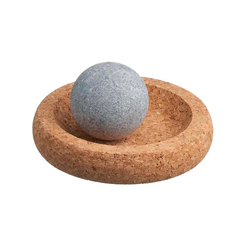 Hukka Sauna Massage Stone w/ Natural Cork Base, Sphere