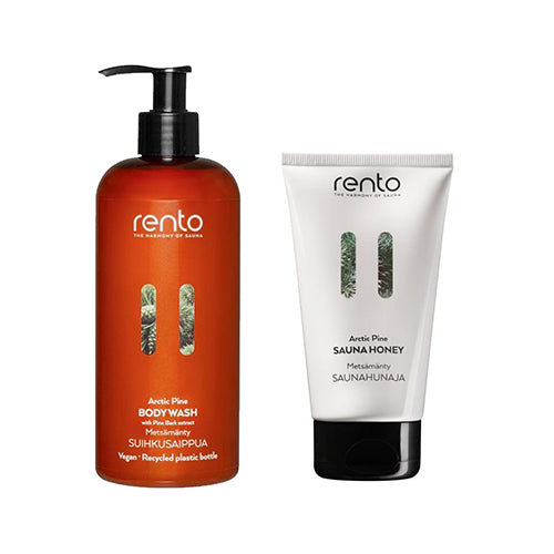 Rento Body Gift Set, Body Wash 400mL, Sauna Honey 150mL