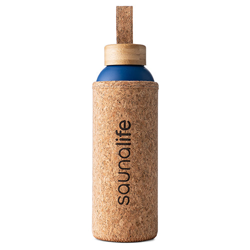 SaunaLife Insulated Water Bottle Double-Wall Stainless w/ Cork-Neoprene Exterior Sleeve