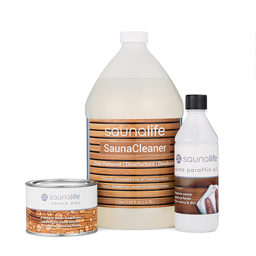 SaunaLife Sauna Care Package Sauna Paraffin Oil, Sauna Wax, 1-Gal Concentrated Sauna Cleaner