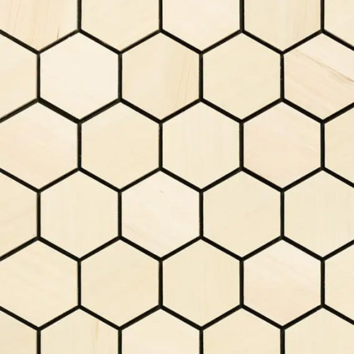 Sauna Wall Panels, Hexagon Pattern, Natural Aspen
