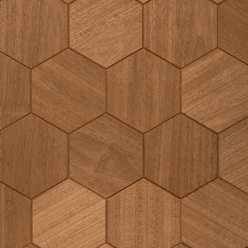 Sauna Wall Panels, Hexagon Pattern, Thermo-Abachi