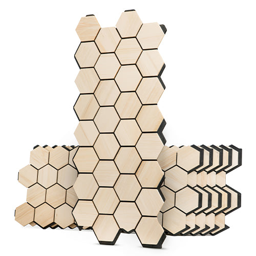 Sauna Wall Panels, Hexagon Pattern, Natural Aspen