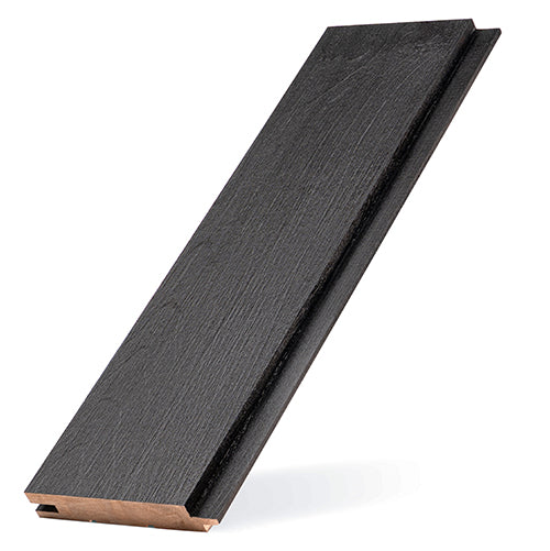 ProSaunas Sauna Wood, Brush Textured, Black-Wax Finished, Tongue & Groove, STS4 Profile, Nickel-Gap, Wall Material