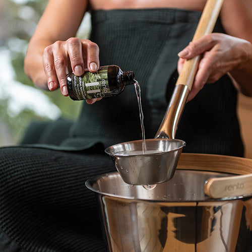 Rento Sauna Ladle, Stainless Steel w/ Birch Wood Handle