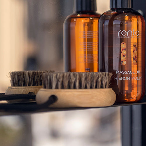Rento Nail Brush, Oil-Treated Bamboo, Natural Bristles