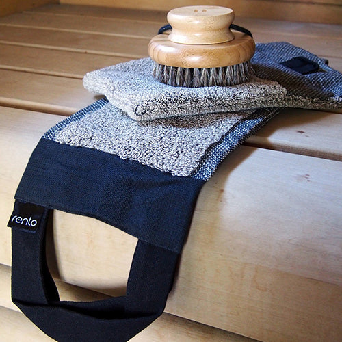Rento Back Washer, Linen Terry, Brown, 6" x 28"