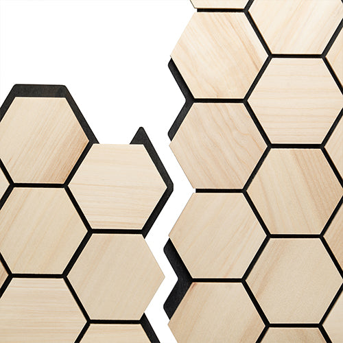 Sauna Wall Panels, Hexagon Pattern, Natural Aspen