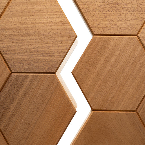 Sauna Wall Panels, Hexagon Pattern, Thermo-Abachi