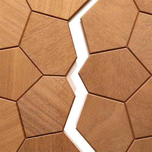 Sauna Wall Panels, Irregular Hexagon Pattern, Thermo-Abachi