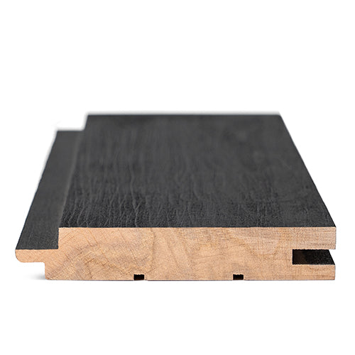 ProSaunas Sauna Wood, Brush Textured, Black-Wax Finished, Tongue & Groove, STS4 Profile, Nickel-Gap, Wall Material