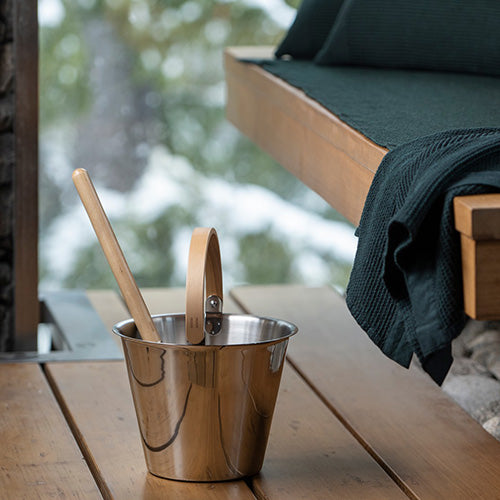 Rento Sauna Ladle, Stainless Steel w/ Birch Wood Handle