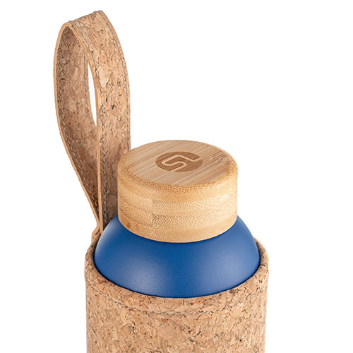 SaunaLife Insulated Water Bottle Double-Wall Stainless w/ Cork-Neoprene Exterior Sleeve