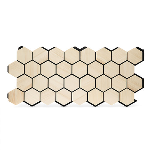 Sauna Wall Panels, Hexagon Pattern, Natural Aspen
