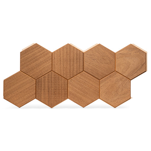 Sauna Wall Panels, Hexagon Pattern, Thermo-Abachi