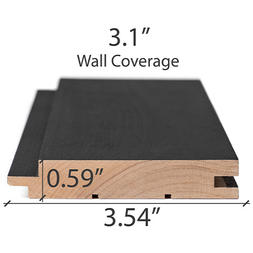 ProSaunas Sauna Wood, Black-Wax Finished, Tongue & Groove, Nickel-Gap, Wall Material