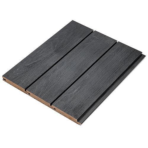 ProSaunas Sauna Wood, Brush Textured, Black-Wax Finished, Tongue & Groove, STS4 Profile, Nickel-Gap, Wall Material