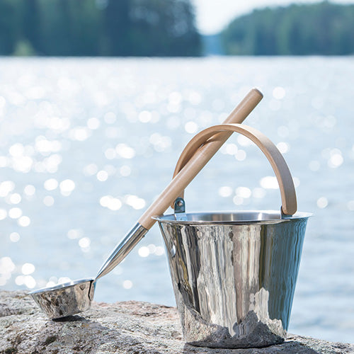 Rento Sauna Ladle, Stainless Steel w/ Birch Wood Handle