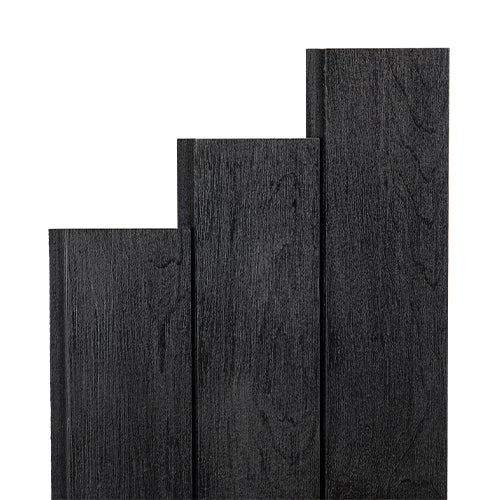 ProSaunas Sauna Wood, Brush Textured, Black-Wax Finished, Tongue & Groove, STS4 Profile, Nickel-Gap, Wall Material