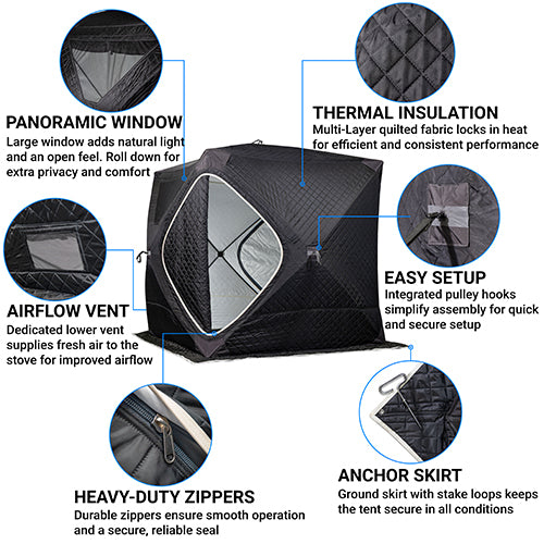 SaunaLife SaunaTrekker Portable Insulated Sauna Tent, Up to 4 Persons