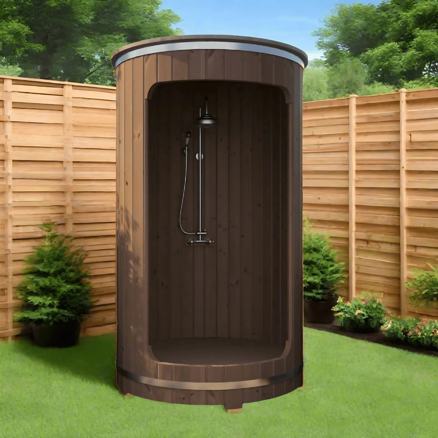 Outdoor Barrel Shower Experience