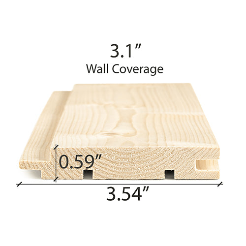 ProSaunas Sauna Wood, Tongue & Groove, STS4 Profile, Nickel-Gap, Wall Material