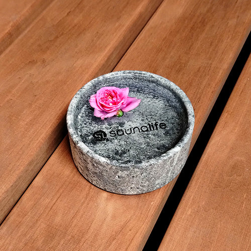 SaunaLife Coaster and Aroma Tray Drink Holder and Scent Reservoir, Carved Soapstone