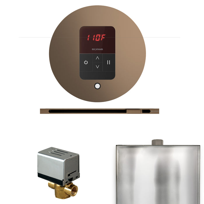 Basic Butler Steam Shower Control Package with Round iTempo Control and Linear Steamhead