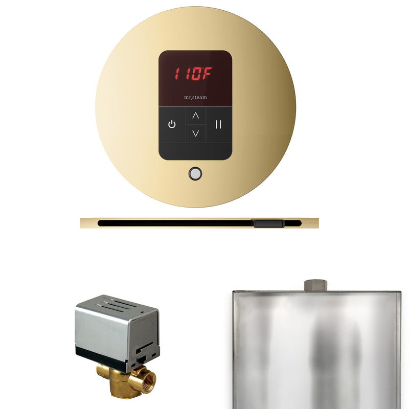 Basic Butler Steam Shower Control Package with Round iTempo Control and Linear Steamhead