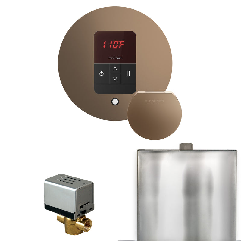 Basic Butler Steam Shower Control Package with Round iTempo Control and Steamhead
