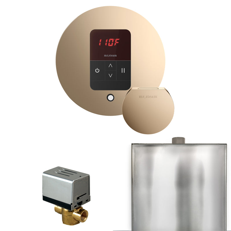 Basic Butler Steam Shower Control Package with Round iTempo Control and Steamhead