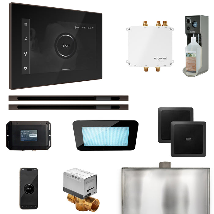 Bliss Max Steam Shower Control Package with iSteamX Control and Linear Steamhead