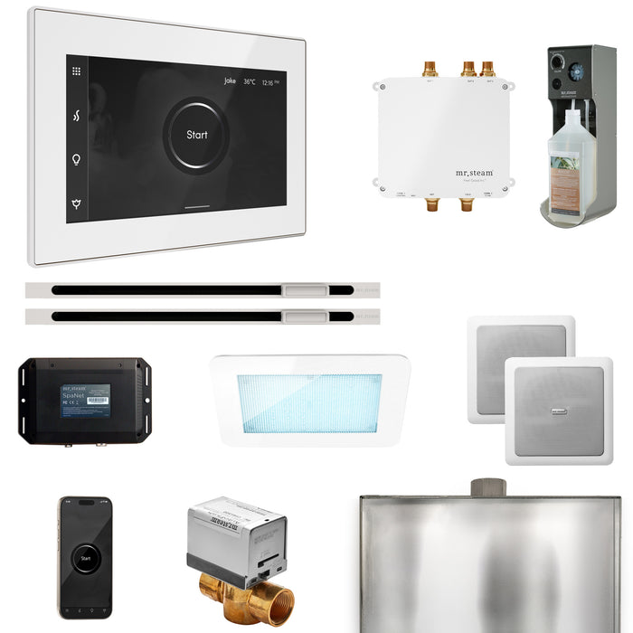 Bliss Max Steam Shower Control Package with iSteamX Control and Linear Steamhead