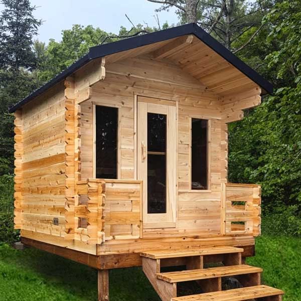 CT Georgian Cabin Sauna with Porch w/Huum Drop 9kW wifi