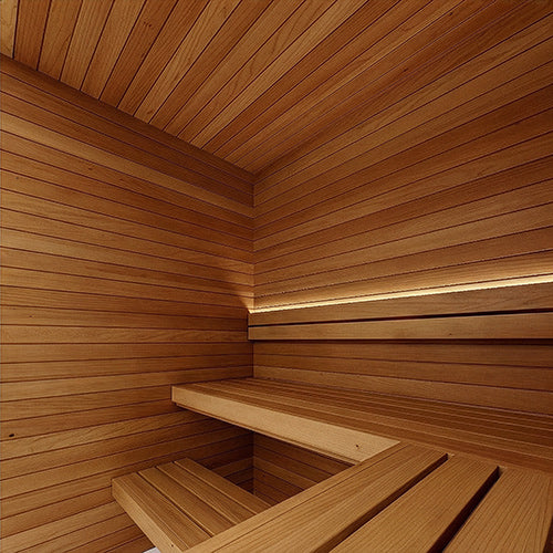 ProSaunas Sauna Wood, Thermally-Modified, Smooth 4 Sides Eased Edges, SHP Profile, Bench Material