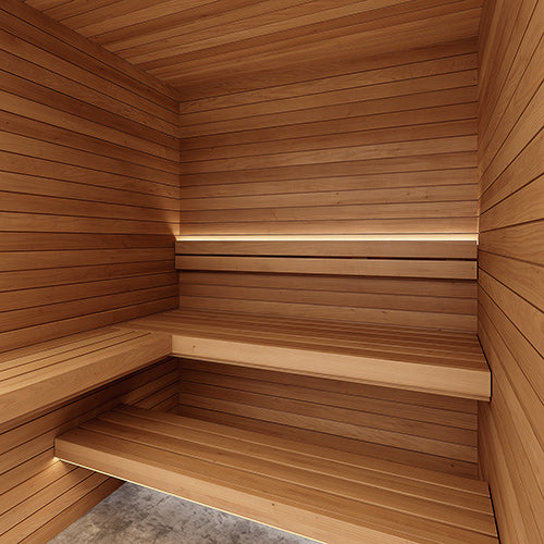 ProSaunas Sauna Wood, Thermally-Modified, Smooth 4 Sides Eased Edges, SHP Profile, Bench Material