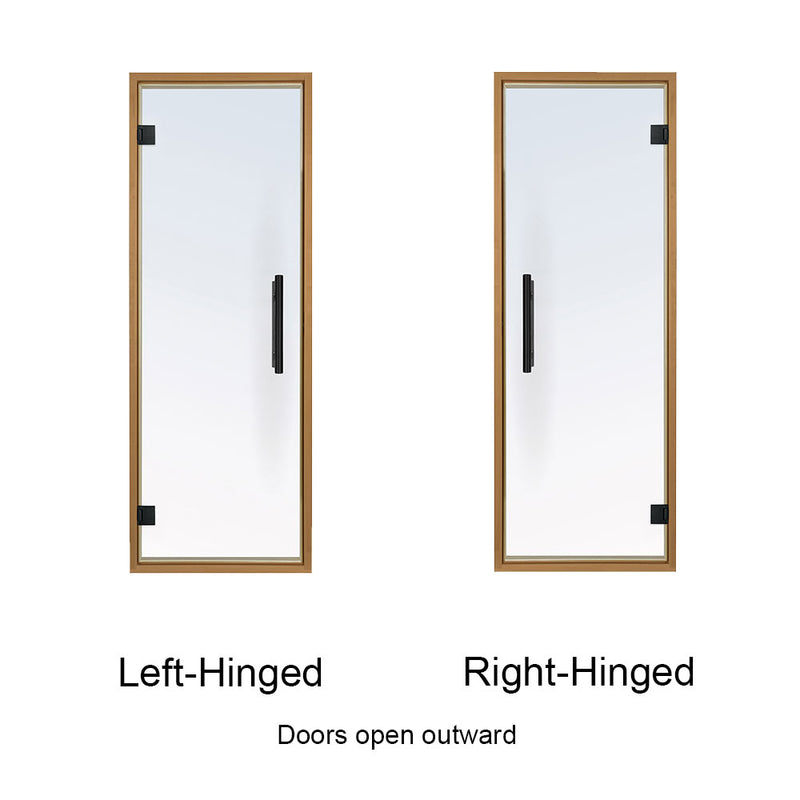 ProSaunas Prehung Clear Glass Sauna Door, Aspen Frame 24x73