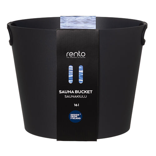 Rento Sauna Bucket, Silicone Handles, Dark Grey Aluminum, 16L